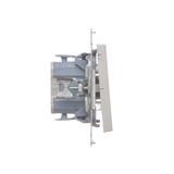 Simon 55 Łącznik krzyżowy z podświetleniem LED – podświetlenie jakW łączniku pojedynczym szybkozłączka Aluminium mat TW7L.01/X/143 KONTAKT