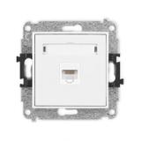 ICON Mechanizm gniazda komputerowego pojedynczego 1xRJ45, kat. 5e, 8-stykowy biały mat