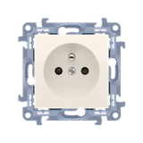 Simon 10 Gniazdo z/u pojedyncze 16A z. śrub. krem