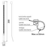 Opaska czarna OZC 35-200 UV (100szt) 25.120 OPATÓWEK