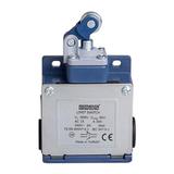 Łącznik w obudowie metalowej, 1NC+1NO, popychacz z dźwignią z rolką metalową