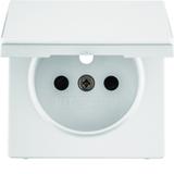 BERKER Q.x Płytka czołowa z przysłonami styków do gniazda z uziemieniem z pokrywą biały 3965436089 H