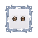 Simon 10 Gniazdo głośnikowe pojedyncze -1 kolumna głośnikowa Przekrój przew. dla wyjścia 6 mm2 biały