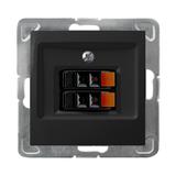 IMPRESJA Gniazdo głośnikowe podwójne - kolor czarny metalik