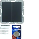 BERKER Q.x KNX RF quicklink Przycisk radiowy podwójny płaski antracyt 85656226 HAGER