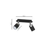Milagro plafon (reflektorki) Joker Black 2xGU10 MLP911