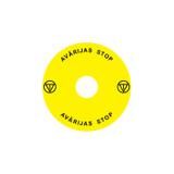 Ex9P1 H S9LV Naklejka wyłącznika awaryjnego do Ex9P1 H średnica 90mm samoprzylepna żółta LV 106821