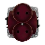 TREND Mechanizm gniazda podwójnego do ramki poziomej bez uziemienia 2x2P (przesłony torów prądowych)