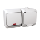 Cedar Plus zestaw łącznik+gniazdo z podświetleniem IP44 biały WDE000581 Schneider