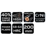 Szczypce wydłużone proste 40% FS 200 mm