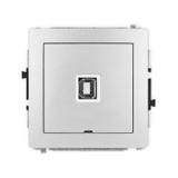 DECO Mechanizm gniazda pojedynczego USB A-B 2.0, bez pola opisowego srebrny metalik