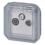 NOWE PLEXO - GNIAZDO TELEWIZYJNE TV - R - SAT KOŃCOWE MECHANIZM SZARE 069558L LEGRAND