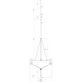 Iglica odgromowa fi 40/16/10 mm dł. 7500 mm Al ze statywem St/tZn, bez podstaw betonowych