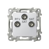 SZAFIR Gniazdo antenowe RTV-SAT z dwoma wyjściami SAT kolor biały GPA-Z2S/m/00 OSPEL