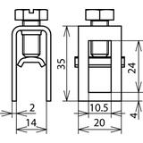 Zacisk szeregowy do szyny R15, 16-95 mm2, St/gal Zn