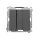 Simon 55 Przycisk zwierny potrójny szybkozłączka Grafitowy mat