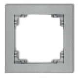 DECO Ramka uniwersalna pojedyncza z tworzywa srebrny metalik