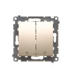 Simon 54 Łącznik dwubiegunowy podwójny 16A z. śrub. złoty mat