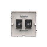 Simon Basic Gniazdo komputerowe RJ45 podwójne kategoria 5e . Montaż gniazda na wkręty do puszki stal inox BMF52.02/21 KONTAKT
