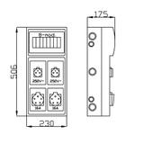 RS 8-mod. 2x2P+Z, 2x3P+N+Z 16A  IP 44 szara