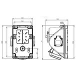 GNIAZDO Z WYŁĄCZNIKIEM / COMBO-POL/ 16A 400V 3P+Z+N, gniazda 2x230V, wył. 0-1 96061542W PCE