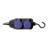 Przedłużacz warsztatowy bryzgoszczelny IP44, 4 gniazda (2+2) 2P+Z, IP44, przewód gumowy, H05RR-F 3x1