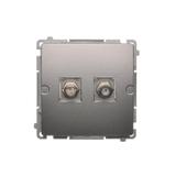 Simon Basic Gniazdo antenowe typu ''F'' podwójne stal inox BMAF2.01/21 KONTAKT