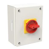 P3-63/SE3/SVB Rozłącznik 63A 3P w obudowie ze stali nierdzewnej rączka czerwono-żółta z blok. 197362