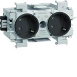 tehalit.WA Gniazdo SCHUKO 2-krotne 45st. WAGO montaż krawędziowy antracyt GS20119011 HAGER