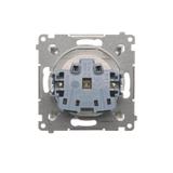 Simon 54 Gniazdo IP44 bez uszczelki 16A z. śrub. klapka transp. biały *Wymagana uszczelka ramki