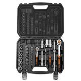 Klucze nasadowe 1/2", 1/4", zestaw 73 szt., CrV