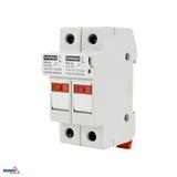 PODSTAWA BEZPIECZNIKOWA 2-POLOWA DO WKŁADEK 10x38 1000V DC MAX. 32A Z KONTROLKĄ