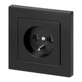 Gniazdo pojedyncze podtynkowe 2P+Z Malta, 16A, 250V, PT-16M, czarny mat