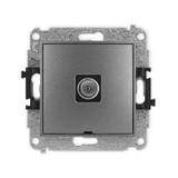 ICON Mechanizm gniazda antenowego pojedynczego TV, bez pola opisowego grafitowy