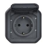 NOWE PLEXO - GN. SCHUKO 2P+Z ZACISKI ŚRUB KOMPLET NATYNKOWY 16A-250V ANTRACYT 069783L LEGRAND