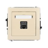 DECO Mechanizm gniazda komputerowego pojedynczego 1xRJ45, kat. 8, ekranowany, 8-stykowy beżowy