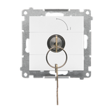 Simon 55 Łącznik na kluczyk chwilowy – Przycisk zwierny 2 pozycyjny /0-I/ styk N/O 5A Biały mat