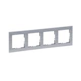 SUNO - Ramka - 4x, Aluminium szczotkowane, Legrand