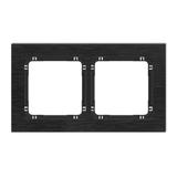 DECO Ramka uniwersalna podwójna - aluminium szczotkowane (ramka: czarna; spód: czarny) czarny