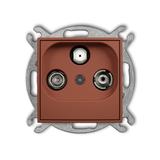 ICON Mechanizm gniazda abonenckiego RTV-SAT końcowego multimedialnego (Internet) terakota