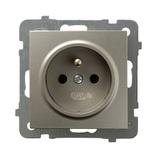 AS Gniazdo pojedyncze z uziemieniem - kolor satyna light