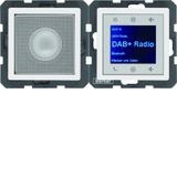 Berker Q.1/Q.3/Q.7 Q.x Radio Touch podtynkowe DAB+ Bluetooth z głośnikiem biały aksamit  30806089 HA