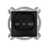 MINI Mechanizm gniazda abonenckiego RTV końcowego w szeregu gniazd przelotowych 6dB czarny mat