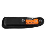 Nóż składany z blokadą, z ostrzem do pasów