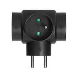 Rozgałęźnik 3x2P+Z czarny OR-AE-13184/B ORNO