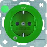 BERKER R.1/R.3 Gniazdo SCHUKO z diodą kontrolną LED zielony 41102003 HAGER