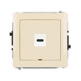 DECO Mechanizm gniazda pojedynczego 1xUSB C-C, bez pola opisowego beżowy