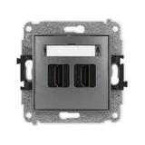 ICON Mechanizm gniazda podwójnego HDMI 2.0 grafitowy