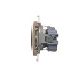 Simon 54 Gniazdo Schuko z przesłonami 16A szybkozłączka złoty mat