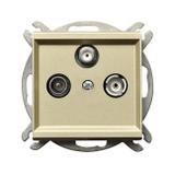 SONATA Gniazdo RTV-SAT przelotowe - kolor szampański złoty